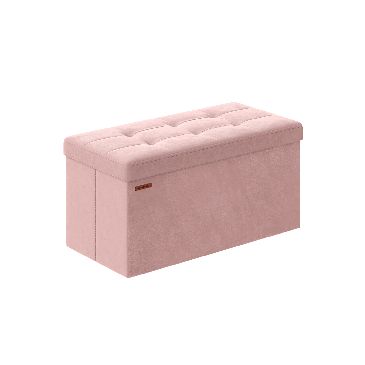 38 x 76 x 38 cm Foldable Storage Ottoman Bench Jelly Pink 38 x 76 x 38 cm Foldable Storage Ottoman Bench Jelly Pink