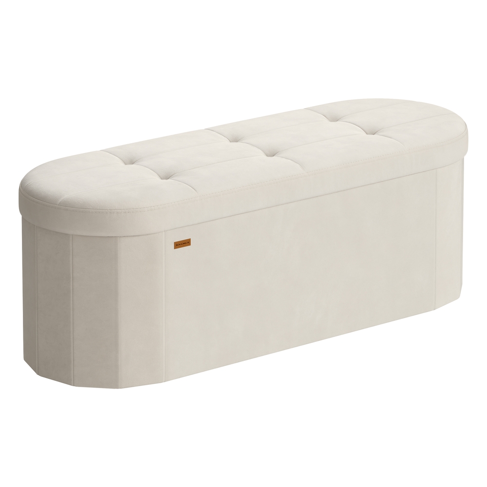 Storage Ottoman Bench Storage Chest 110 L Capacity 38 x 110 x 38 cm Cream White Storage Ottoman Bench Storage Chest 110 L Capacity 38 x 110 x 38 cm Cream White