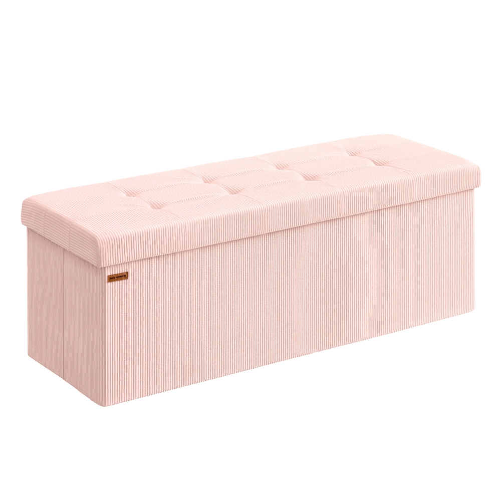 Foldable storage ottoman bench with foot rest