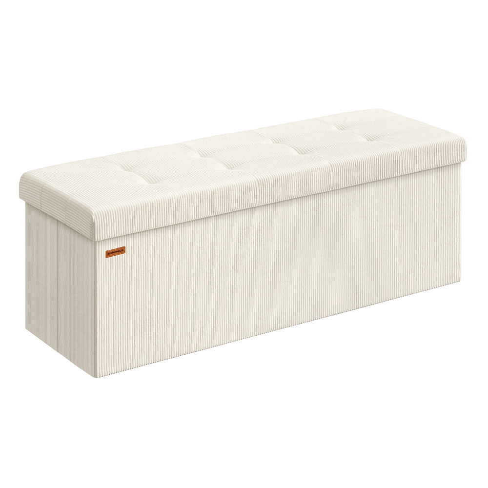 Foldable storage ottoman bench with foot rest