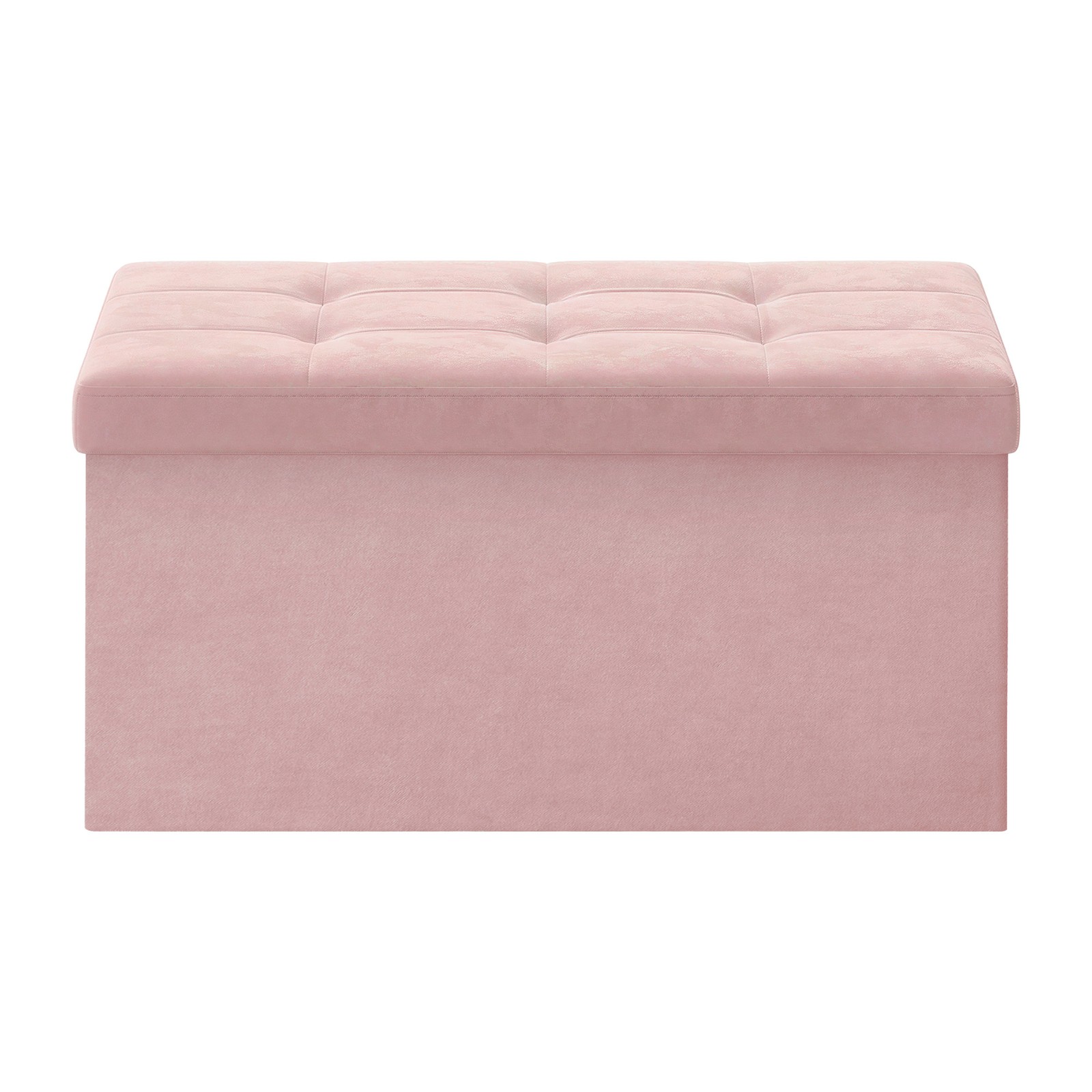 Storage Ottoman, Foldable Velvet Storage Bench