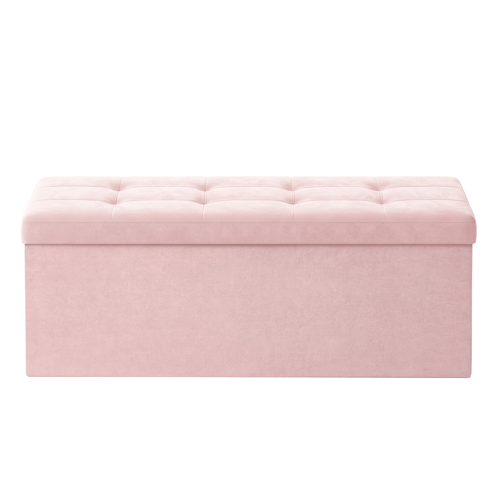 Foldable Bench Ottoman, Cube Storage Footstool, for Bedroom, Living Room, 300 kg Capacity, Pink Foldable Bench Ottoman, Cube Storage Footstool, for Bedroom, Living Room, 300 kg Capacity, Pink