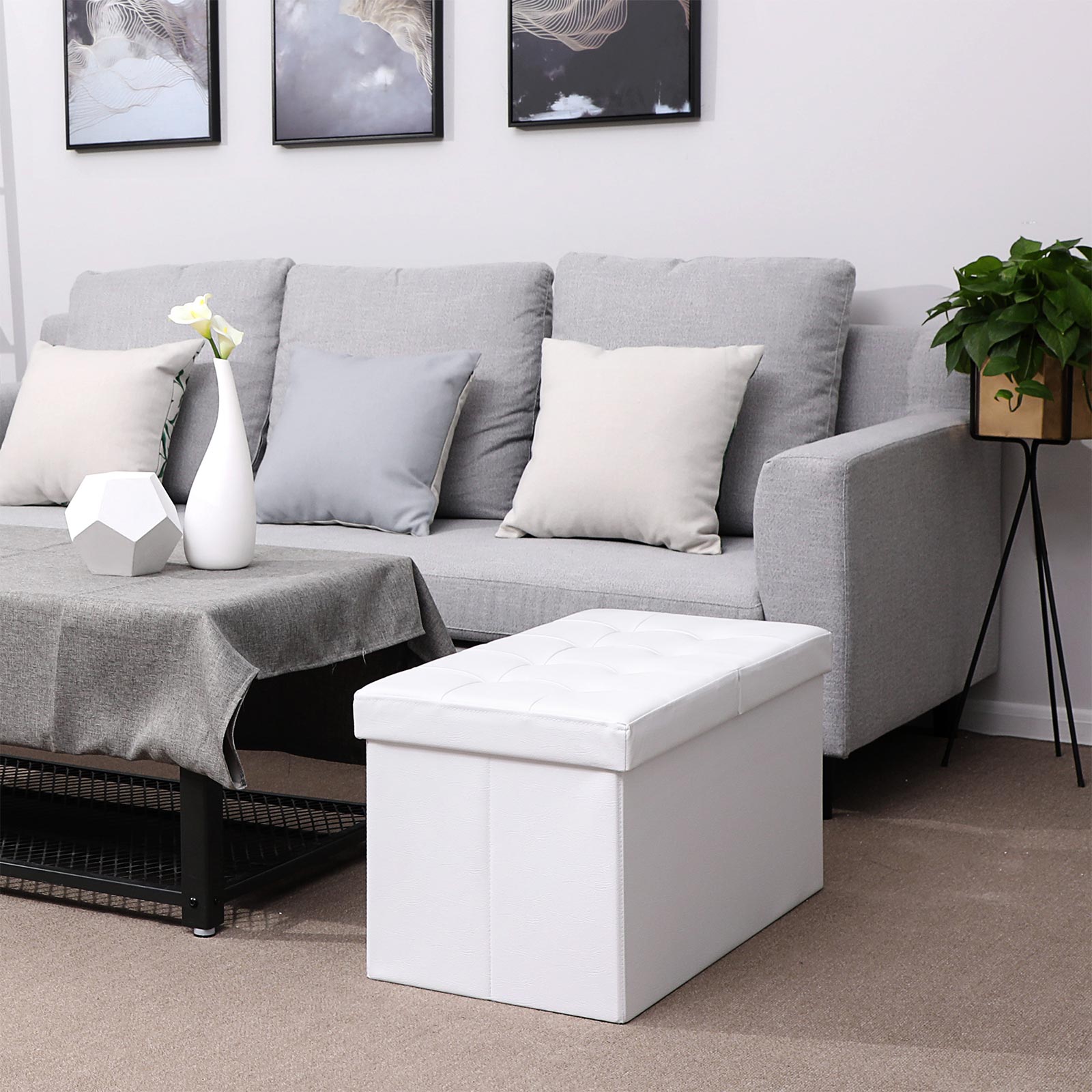 Flipping Lid Ottoman Bench