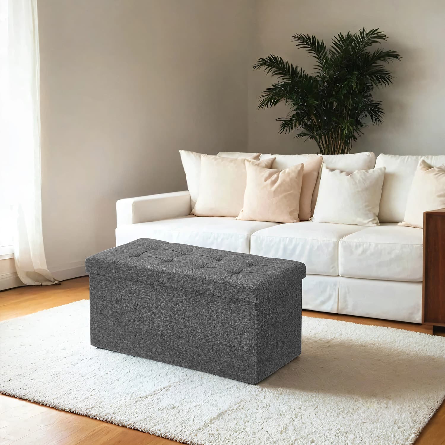 80L Linen Look Ottoman 80L Linen Look Ottoman
