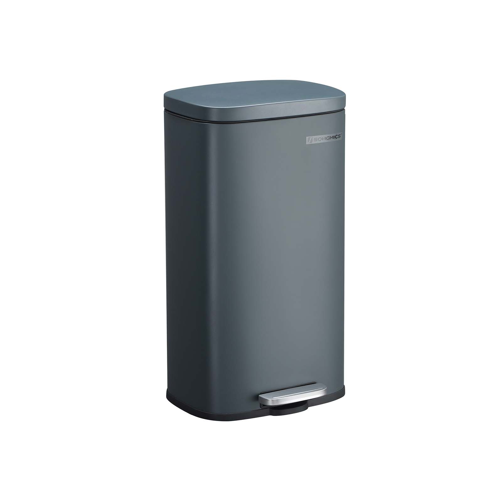 SONGMICS Kitchen Rubbish Bin, Pedal Trash Can 30L, with Plastic Inner