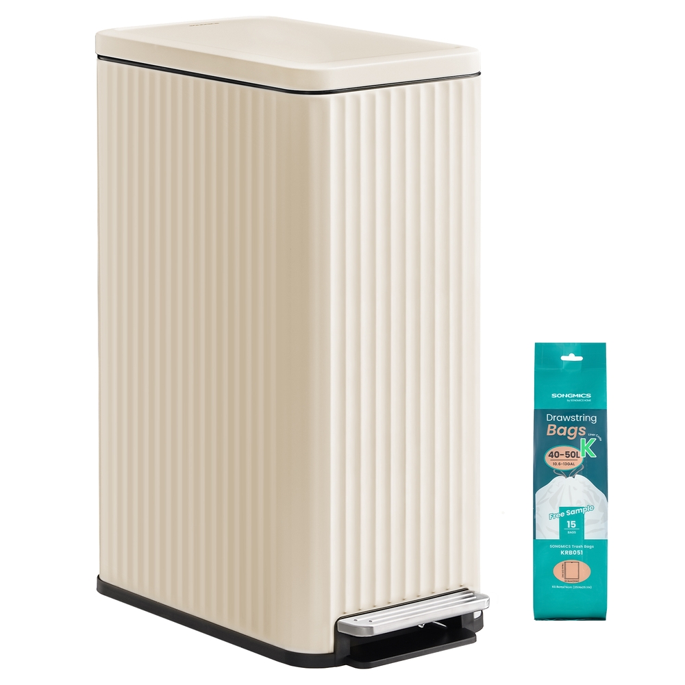 50 L Steel Kitchen Bin with Pedal and Soft-Close Lid