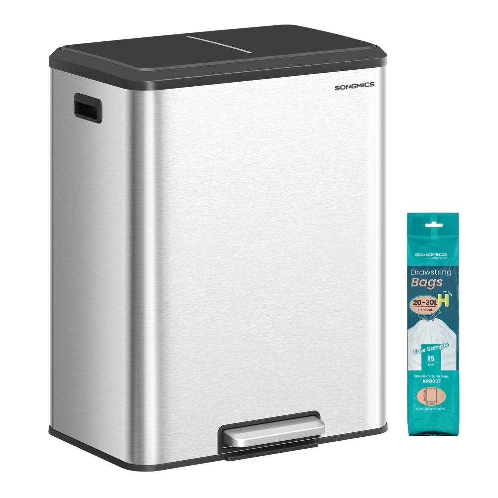 Kitchen Waste Bin with Two 30 L Compartments