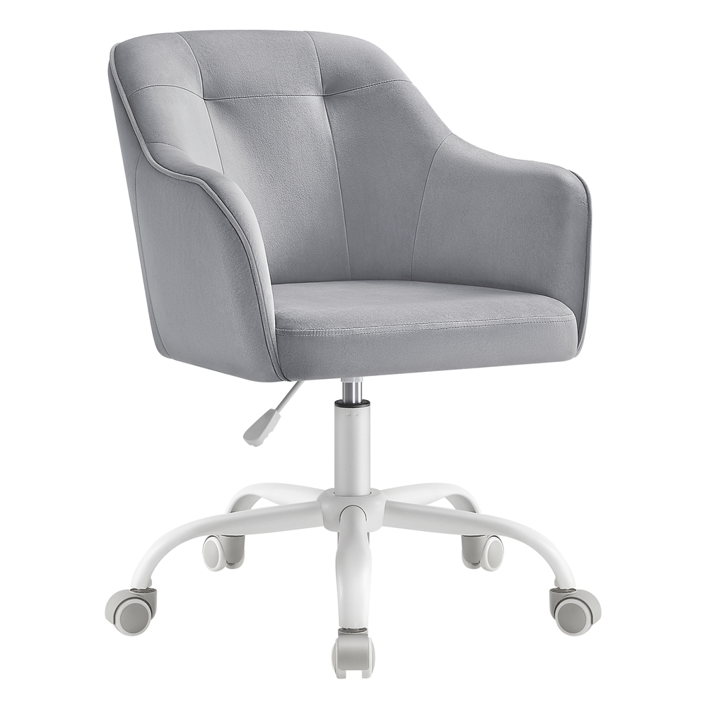 Velvet Swivel Office Chair for Study Dove Grey
