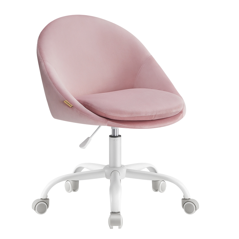 Velvet Swivel Chair with Foam Padding Jelly Pink