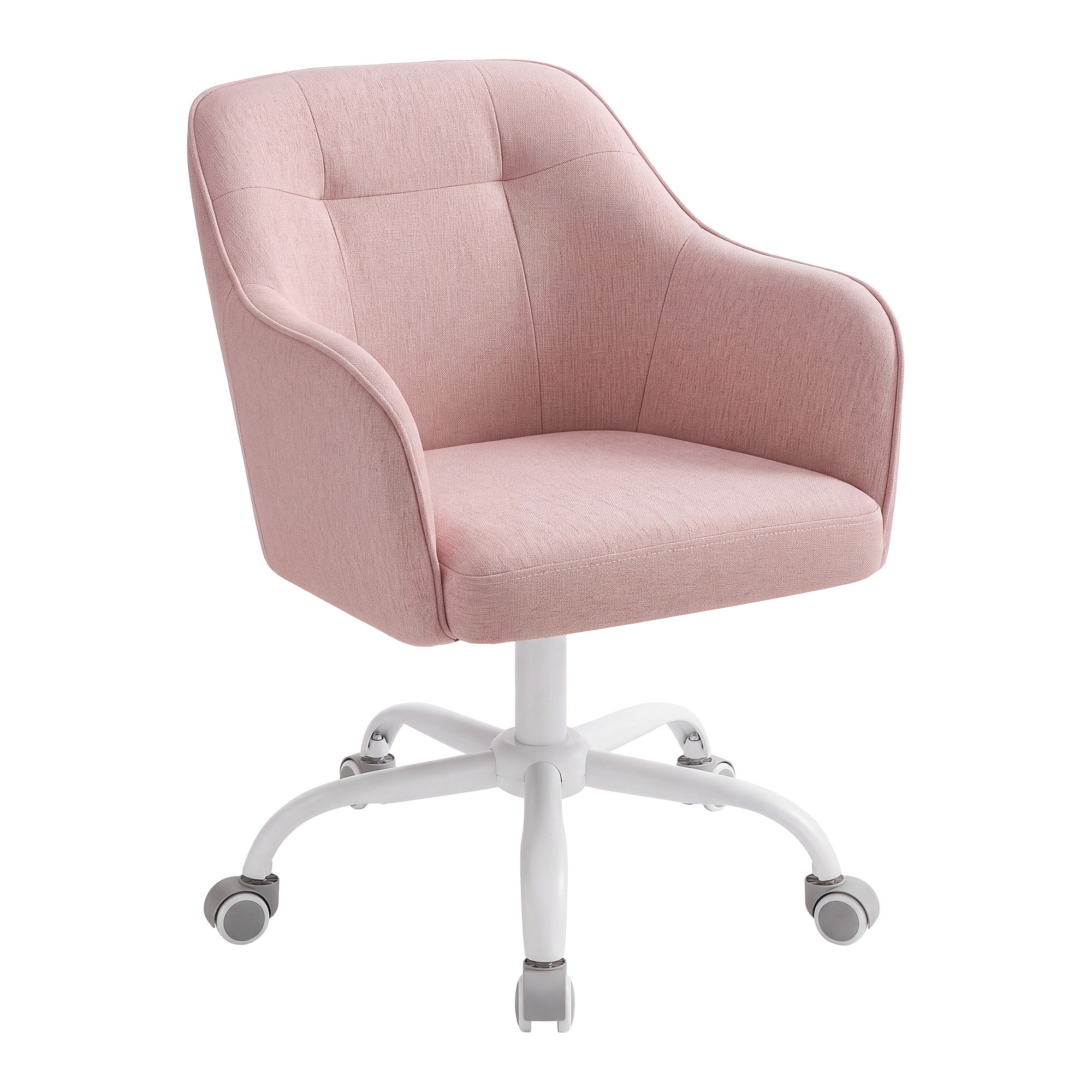 Desk Chair with Armrests, Loads 110 kg, for Home Office, Study, Bedroom, Adjustable Office Chair, Pink