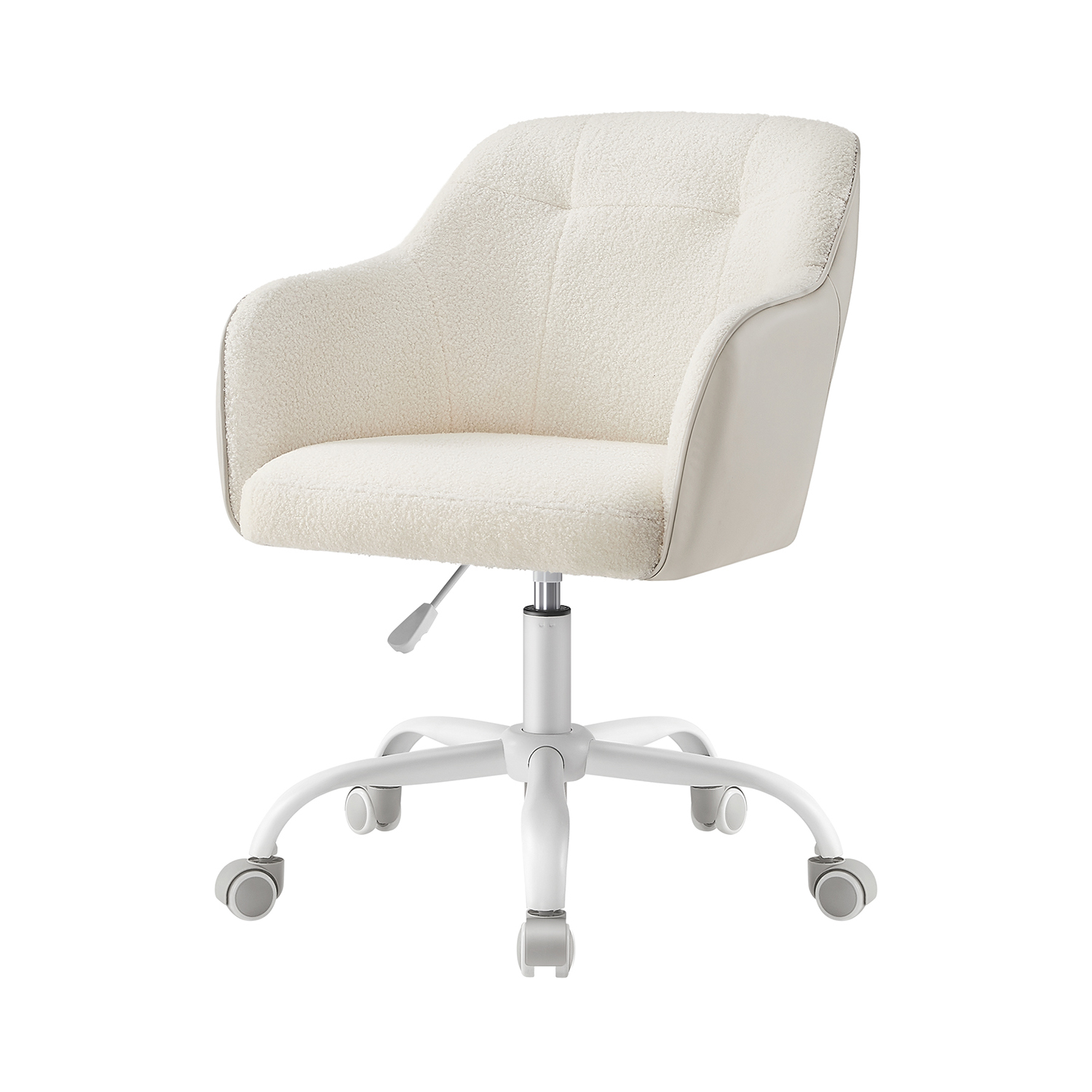 Desk Chair with Armrests, Loads 110 kg, for Home Office, Study, Bedroom, Adjustable Office Chair, Beige