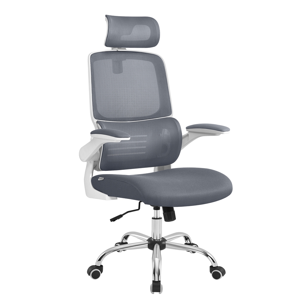 Ergonomic Office Chair with Foldable Armrests Dove Grey