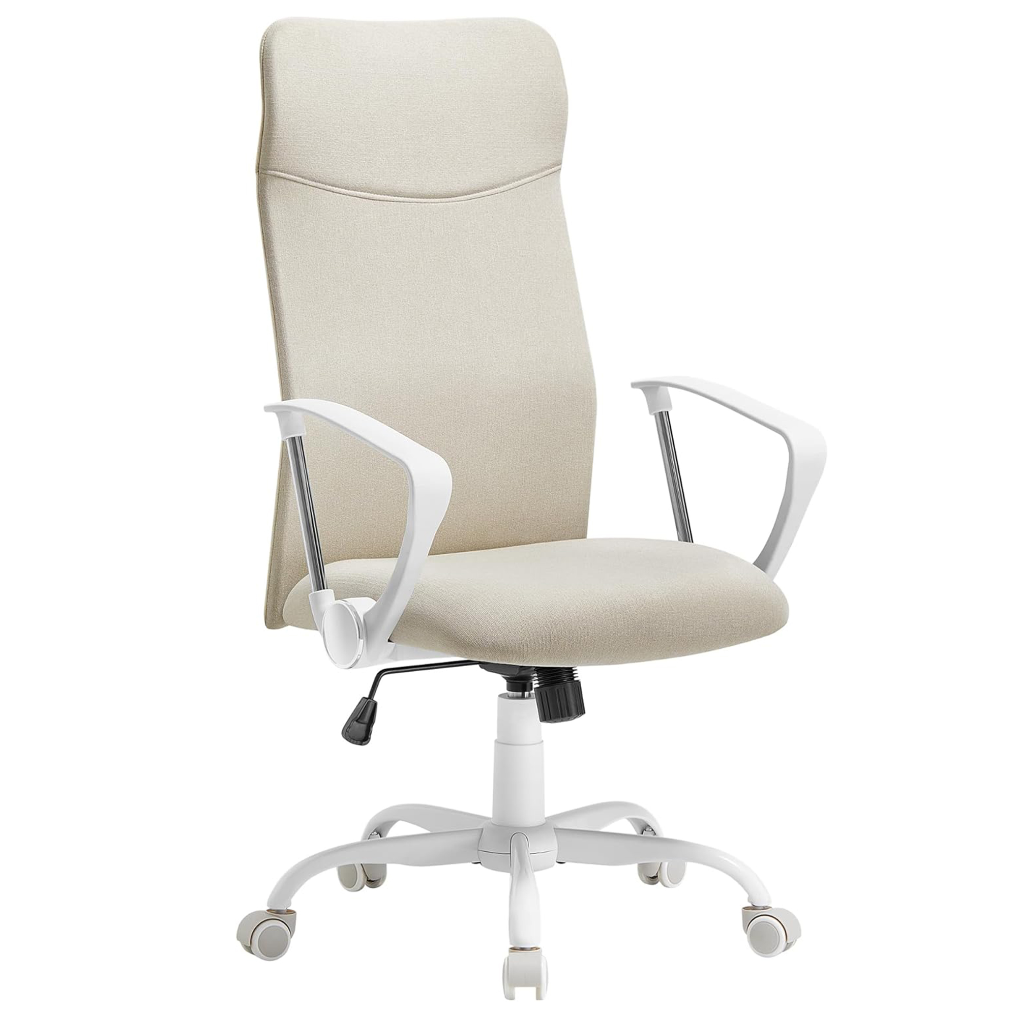 Ergonomic Desk Chair, Swivel Office Chair, Adjustable Height, Tilt Function, Load 120 kg, Beige