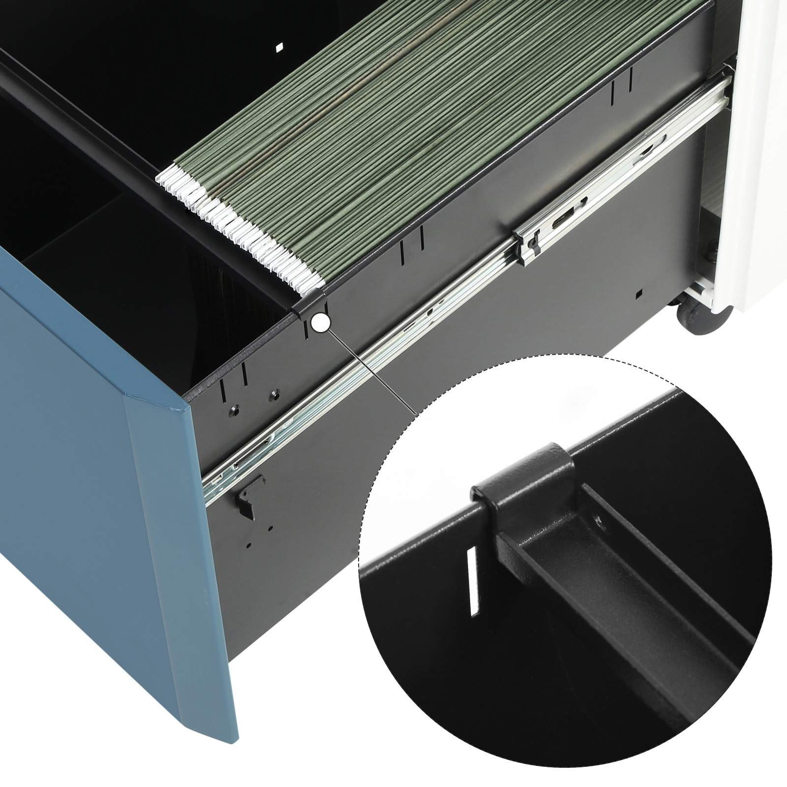 SONGMICS Mobile File Lockable, with 3 Drawers, Hold Documents