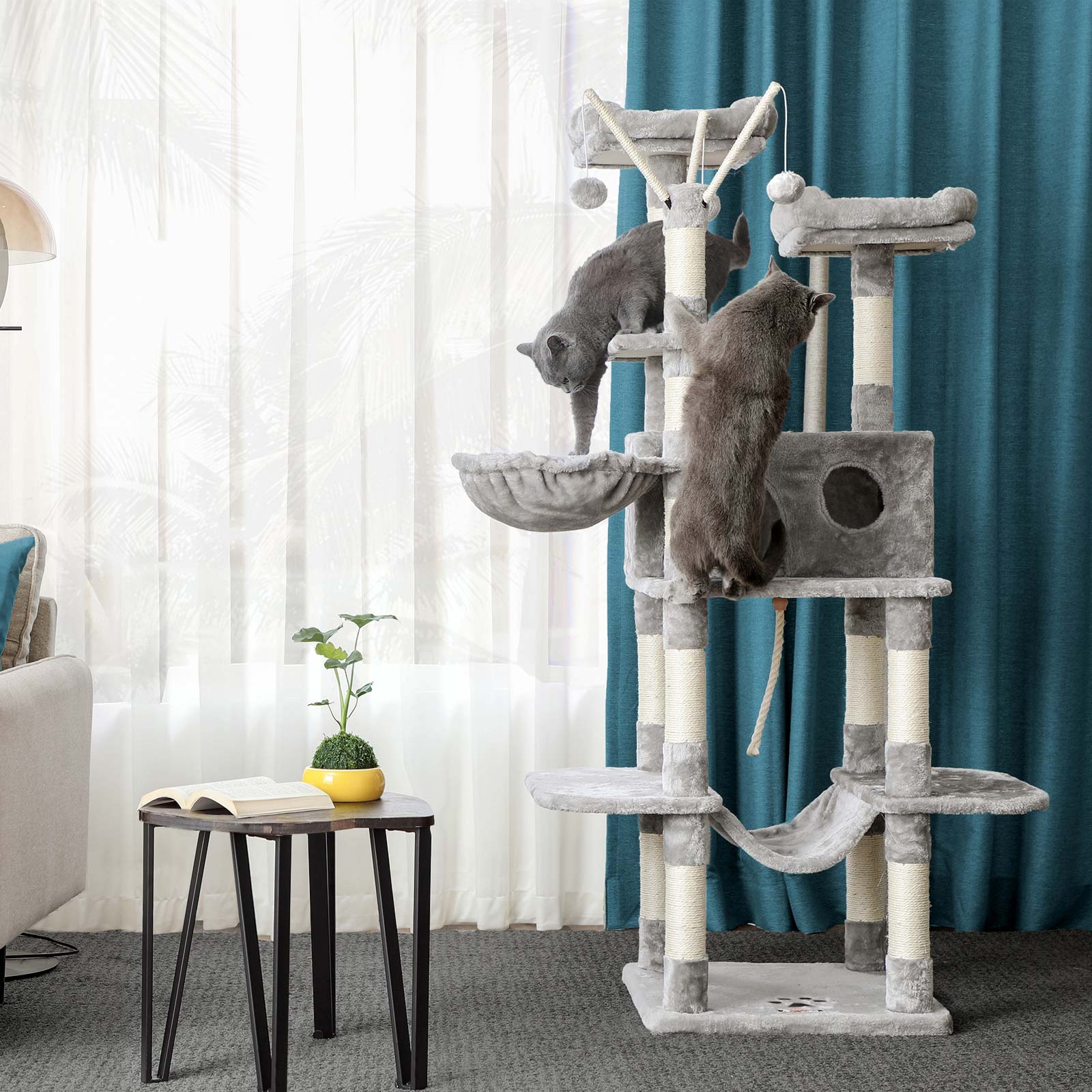Cat Tree Light Gray FEANDREA