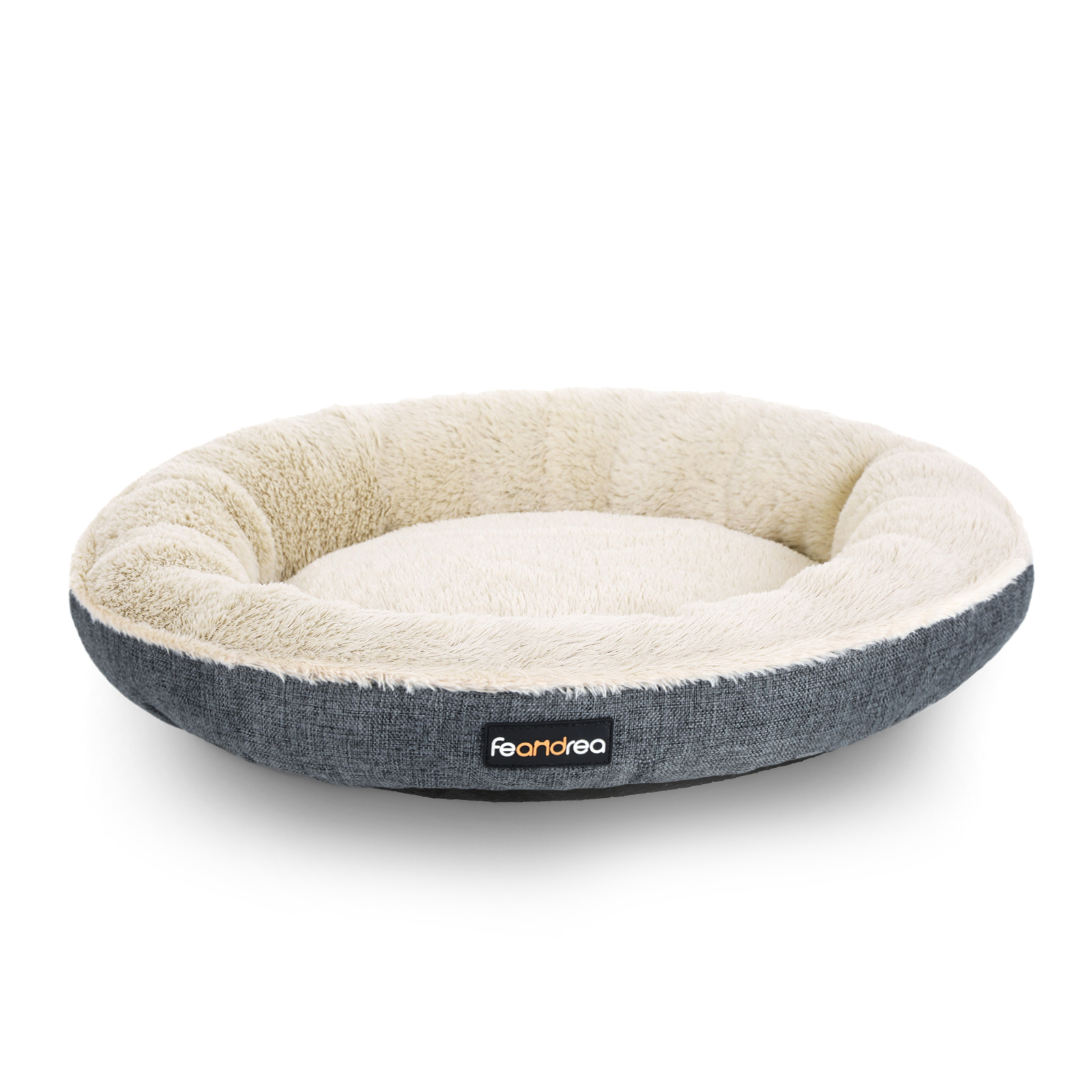 Grey Washable Round Dog Bed with Removable Cushion Grey Washable Round Dog Bed with Removable Cushion