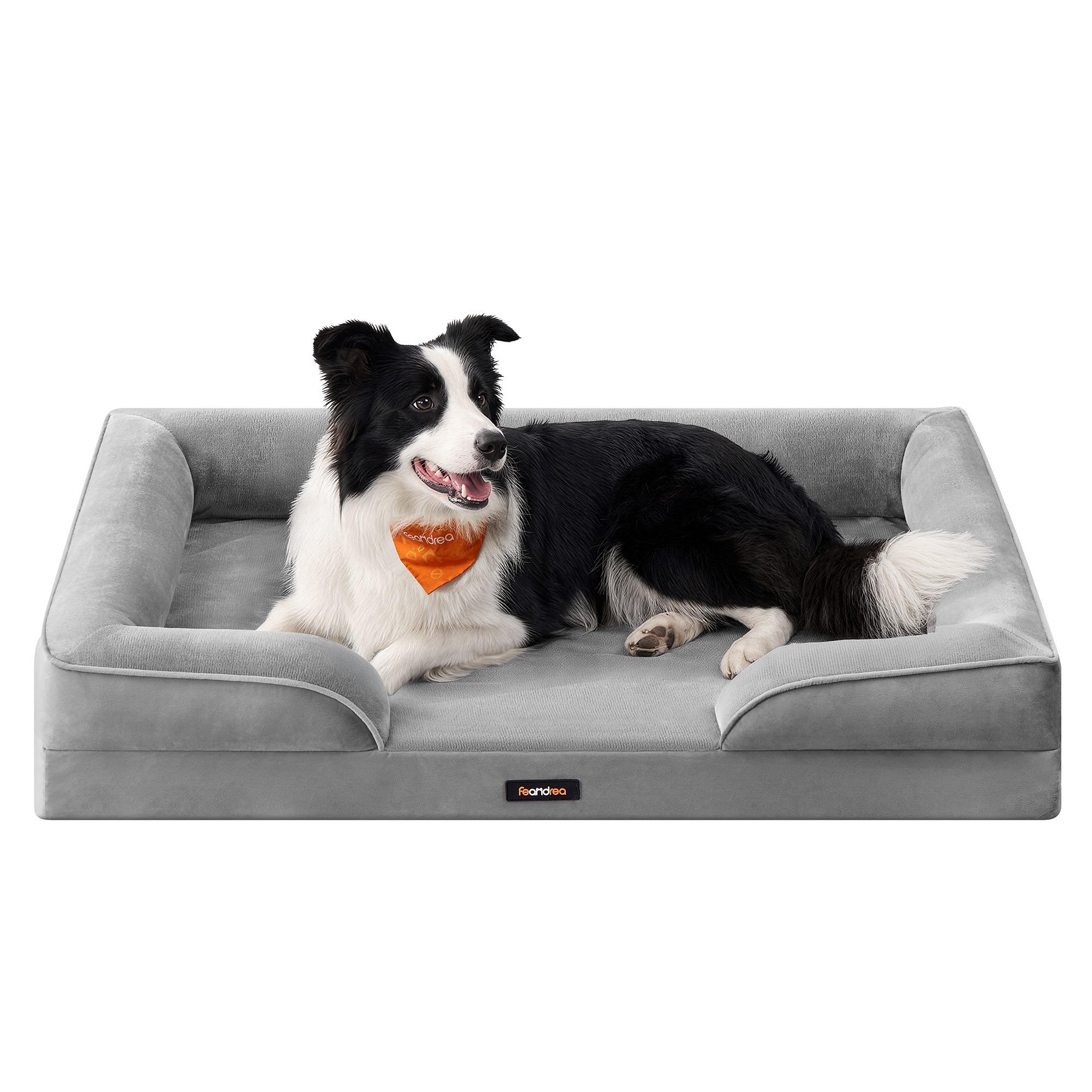 Orthopaedic Dog Sofa Bed with Raised Sides Slate Grey