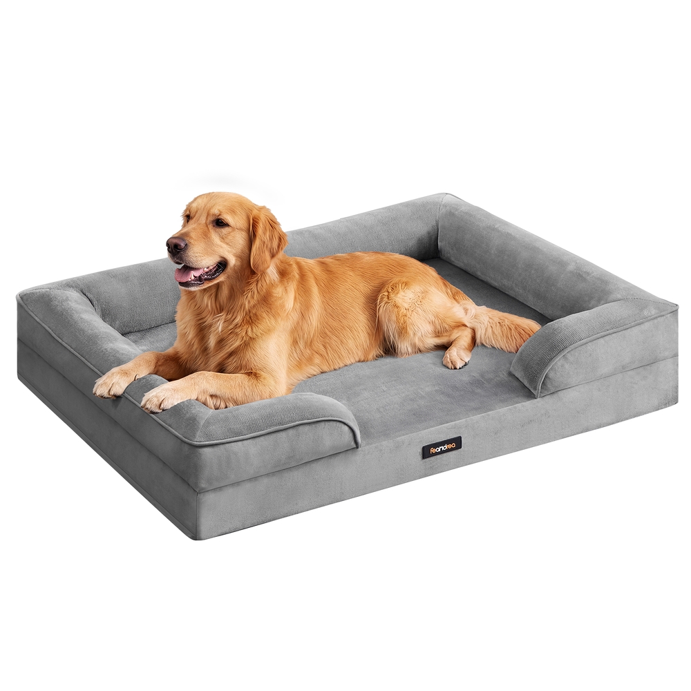 Orthopaedic Dog Sofa Bed with Raised Sides Slate Grey Orthopaedic Dog Sofa Bed with Raised Sides Slate Grey
