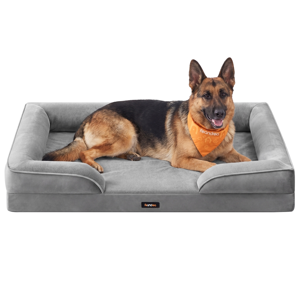 Orthopaedic Dog Sofa Bed with Raised Sides Slate Grey Orthopaedic Dog Sofa Bed with Raised Sides Slate Grey