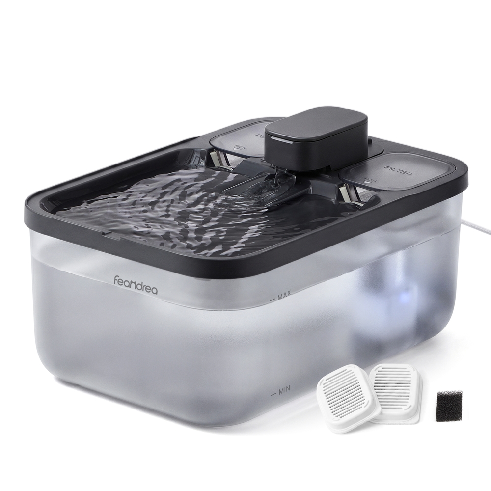 Quiet Cat Water Fountain with Four Layer Filter Black