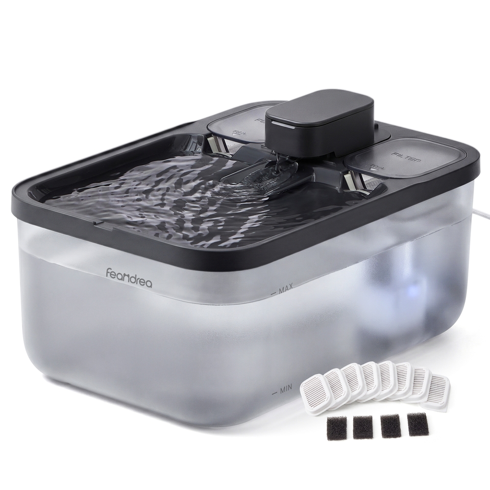 Quiet Cat Water Fountain with Four Layer Filter Black
