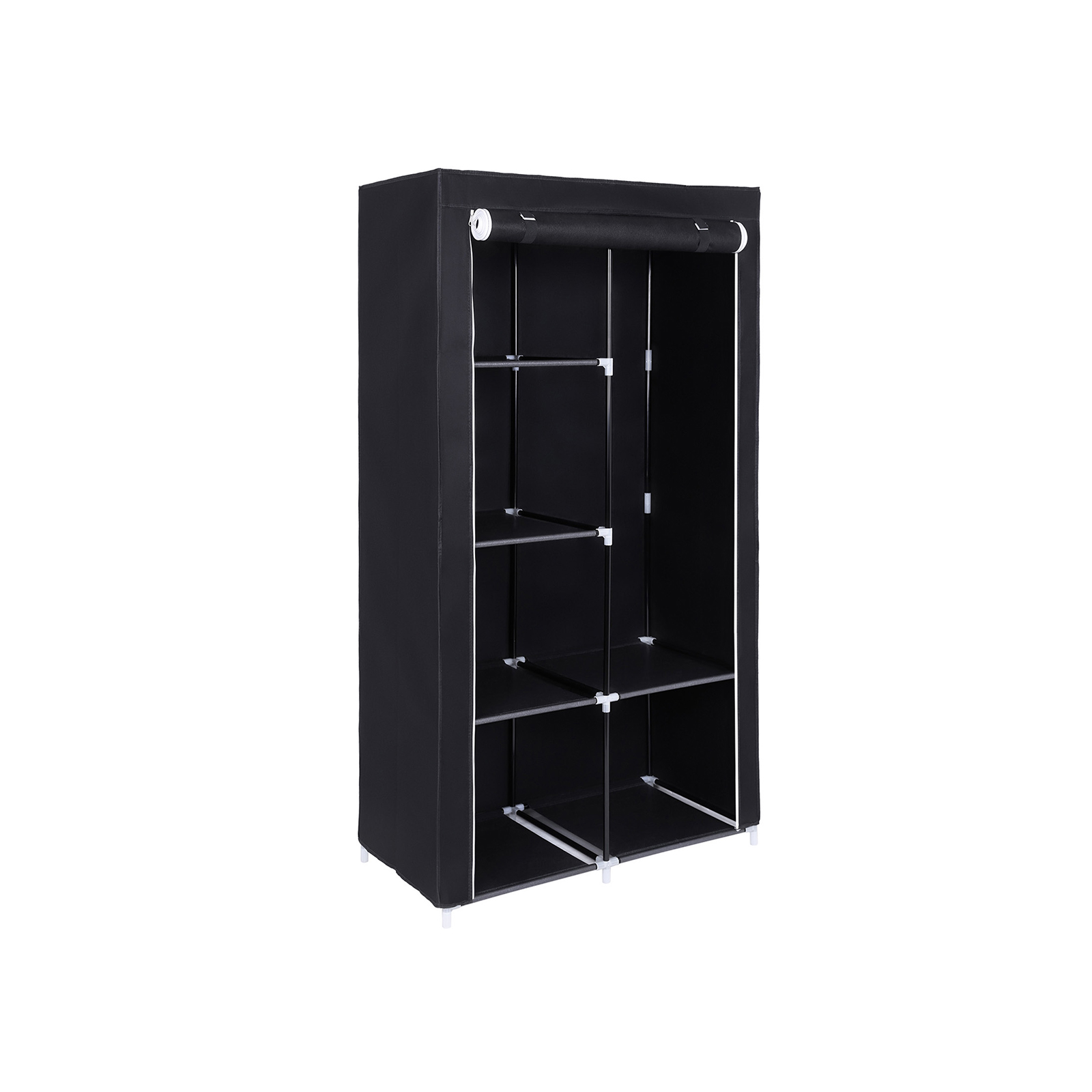 Clothes Storage Organiser Portable,A HUJUNG Canvas Wardrobe with Shelving And Hanging Rail Bedroom Furniture Home 