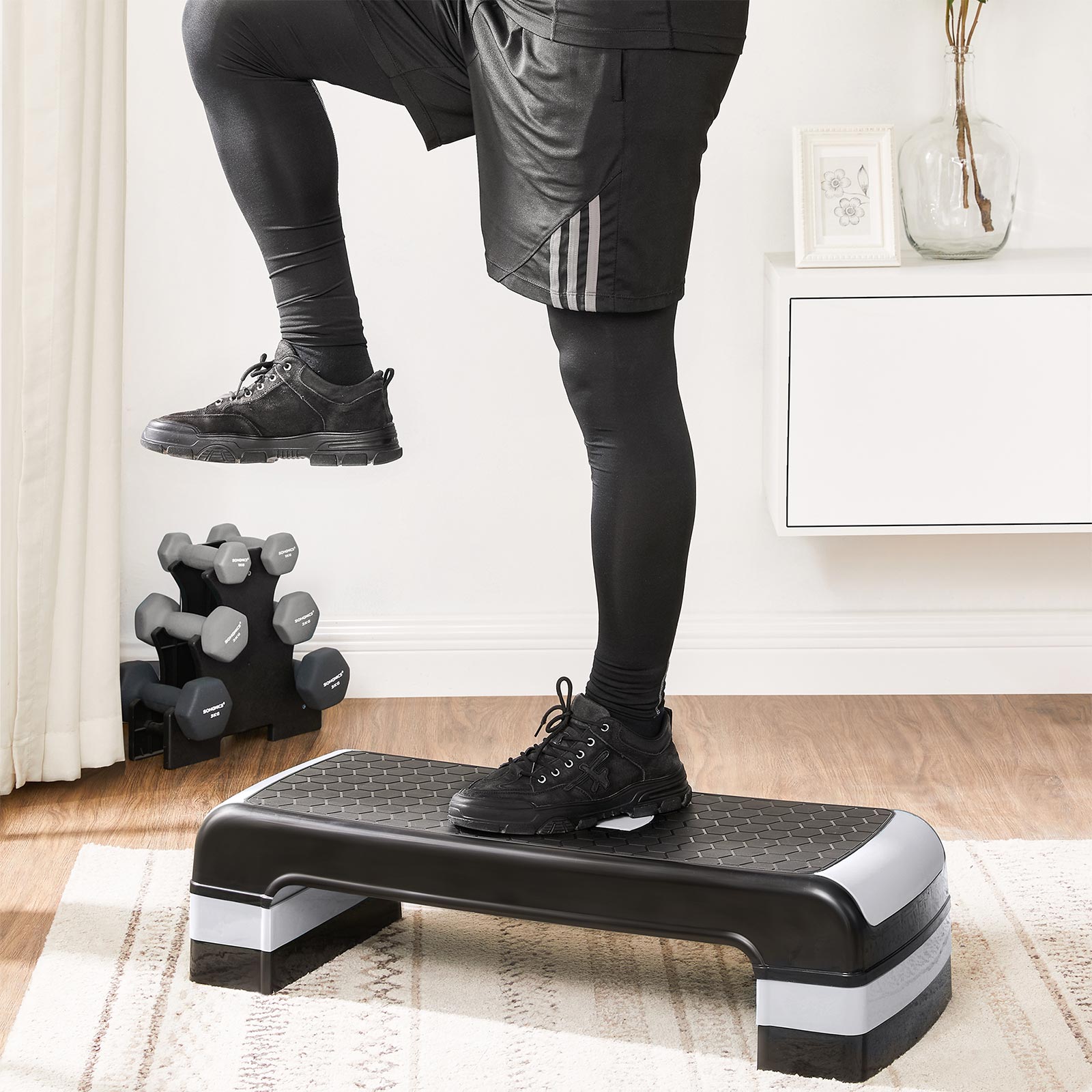Grey Adjustable Plastic Aerobic Step Platform SONGMICS