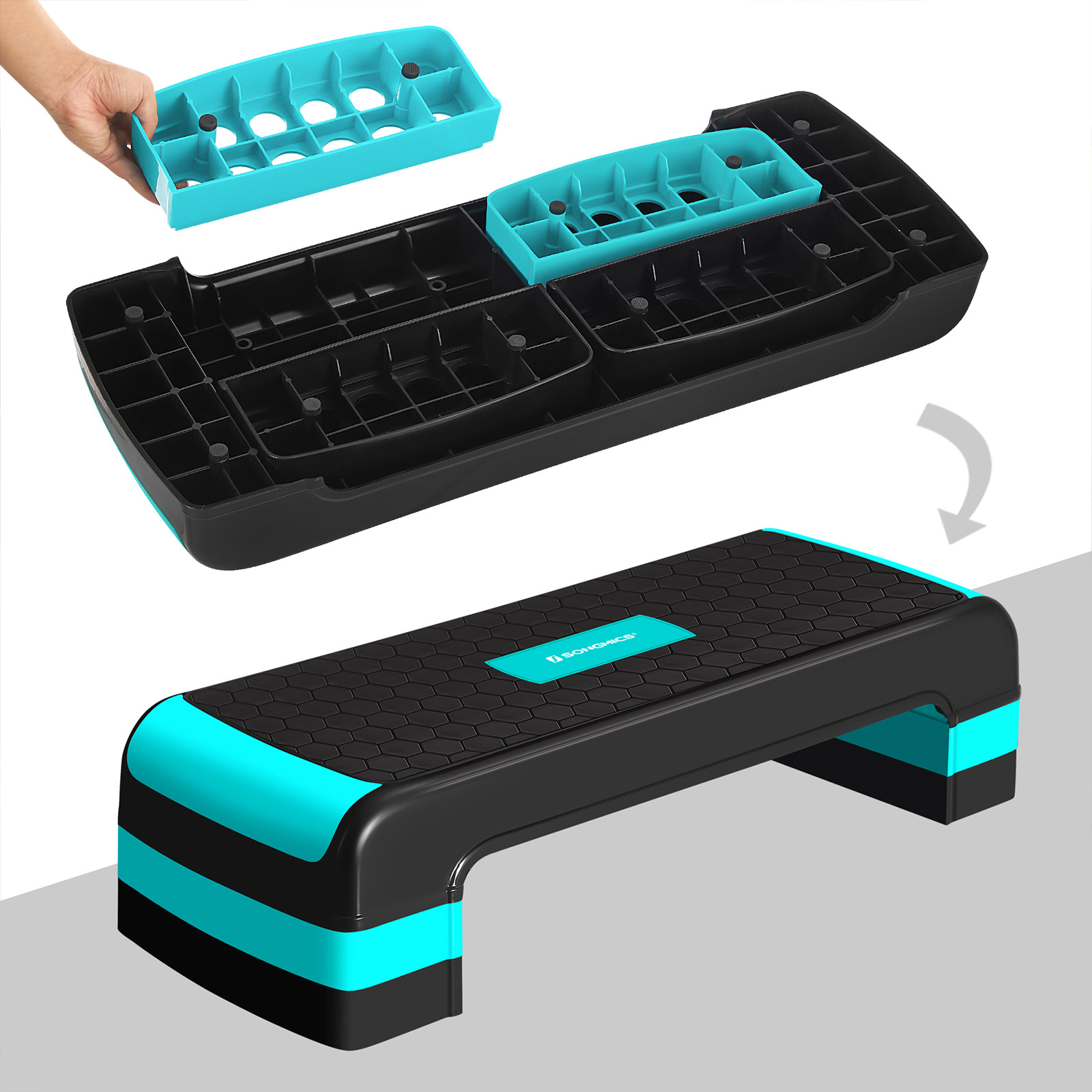 Blue Plastic Aerobic Step Platform for Beginner SONGMICS