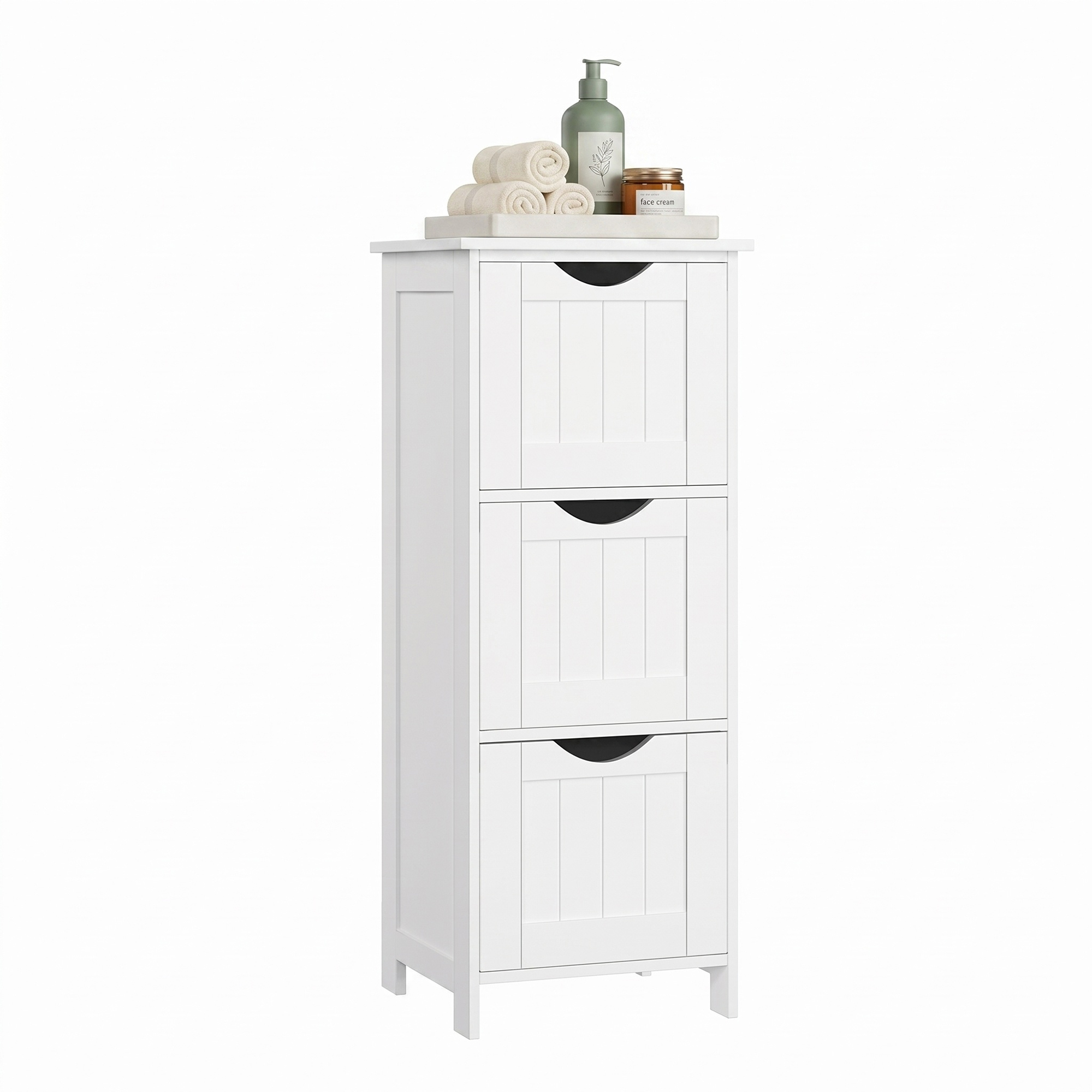 Free-Standing Storage Cabinet with 3 Drawers, Bathroom Floor Cabinet, 30 x 32 x 81 cm