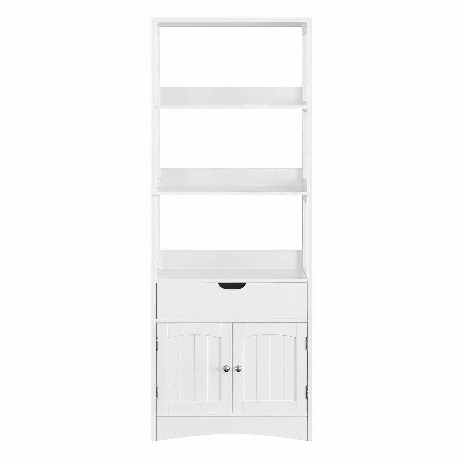 Tall Freestanding Bookshelf, Storage Cabinet with 3 Shelves, 1 Drawer