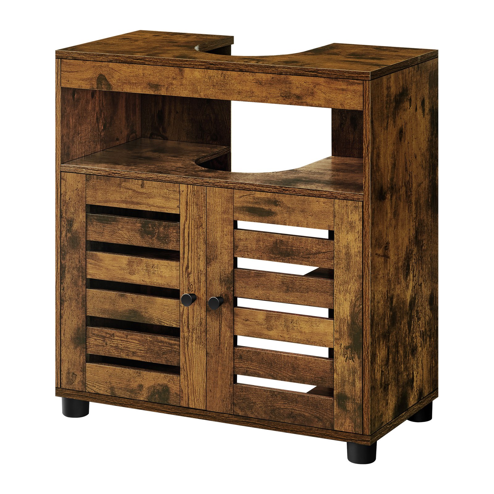 Bathroom Cabinet with Adjustable Shelf, Storage Unit with 2 Louvred Doors, for Pedestal Sinks