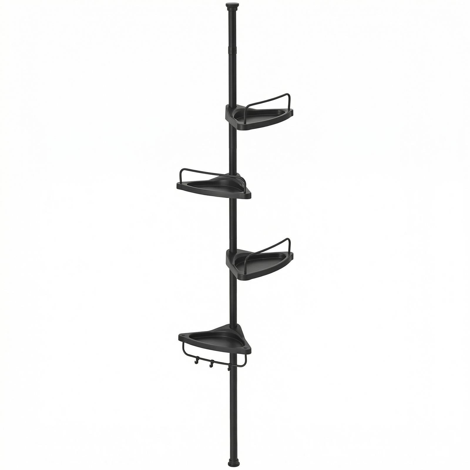 4-Tier Bathroom Storage Shelf, Adjustable Shower Caddy with Tension Pole 4-Tier Bathroom Storage Shelf, Adjustable Shower Caddy with Tension Pole