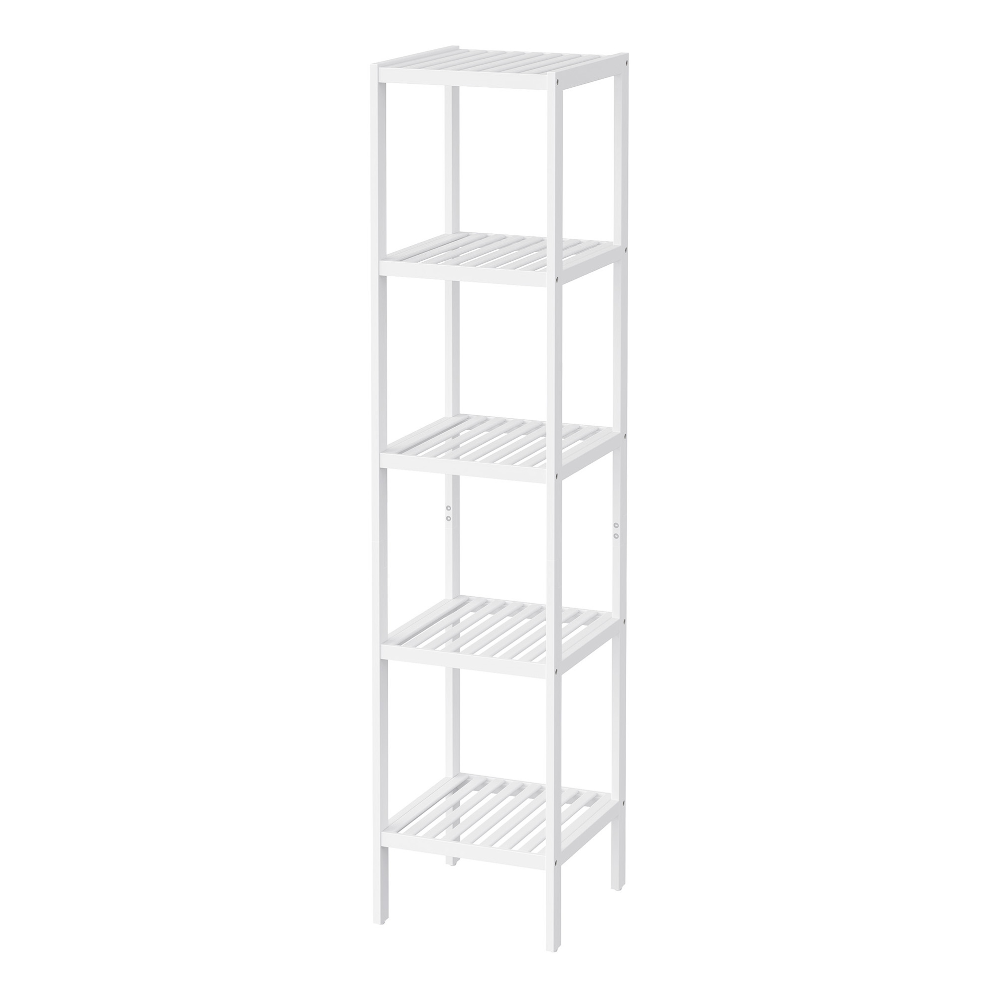 Bamboo Bathroom Shelf, 5-Tier Freestanding Narrow Shelf Unit, Multifunctional Storage Shelf Bamboo Bathroom Shelf, 5-Tier Freestanding Narrow Shelf Unit, Multifunctional Storage Shelf
