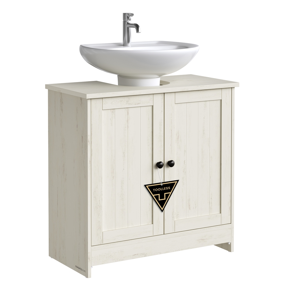 Bathroom Under Sink Cabinet Superfast Toolless Assembly Rustic White Bathroom Under Sink Cabinet Superfast Toolless Assembly Rustic White