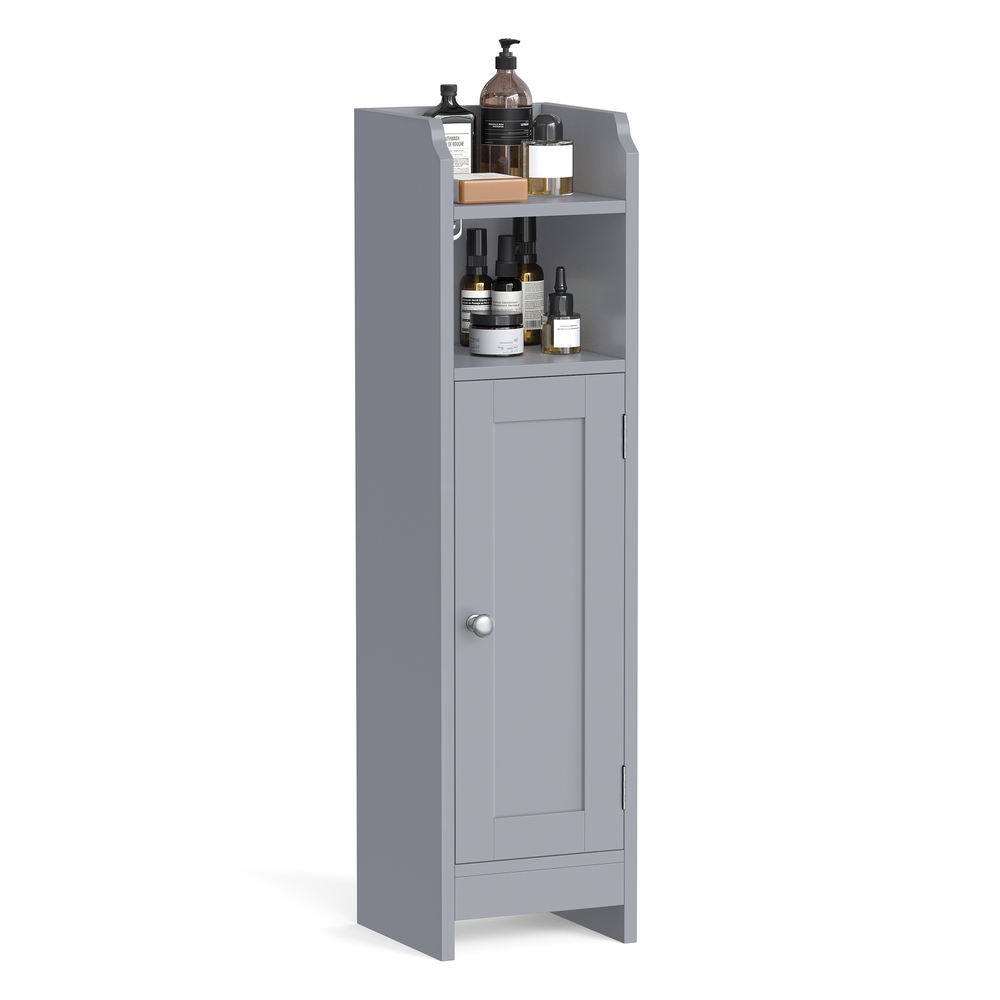 Freestanding Slim Bathroom Cabinet with Door and Shelves