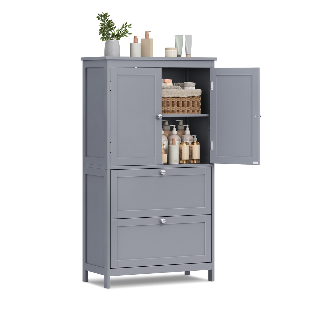 Bathroom Cabinet with 2 Drawers and 2 Doors 30 x 60 x 110 cm Dove Grey