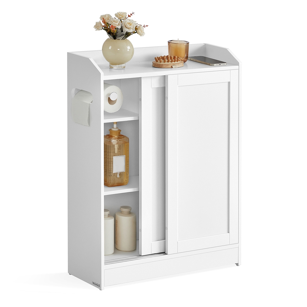 Bathroom Cabinet with Adjustable Shelf 30 x 60 x 110 cm Cloud White