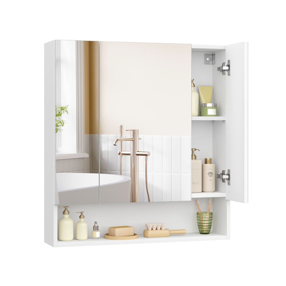70 cm Wide Bathroom Mirror Cabinet with Shelves Cloud White 70 cm Wide Bathroom Mirror Cabinet with Shelves Cloud White