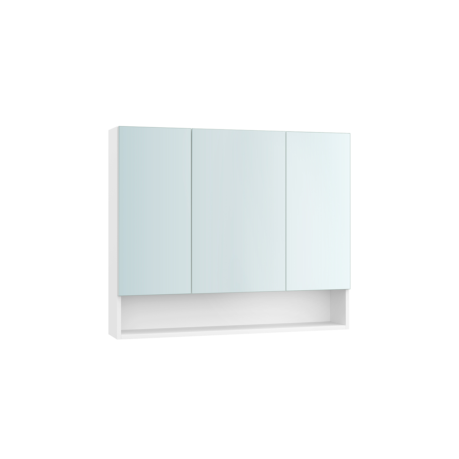 90 cm Wide Bathroom Mirror Cabinet with Shelves Cloud White