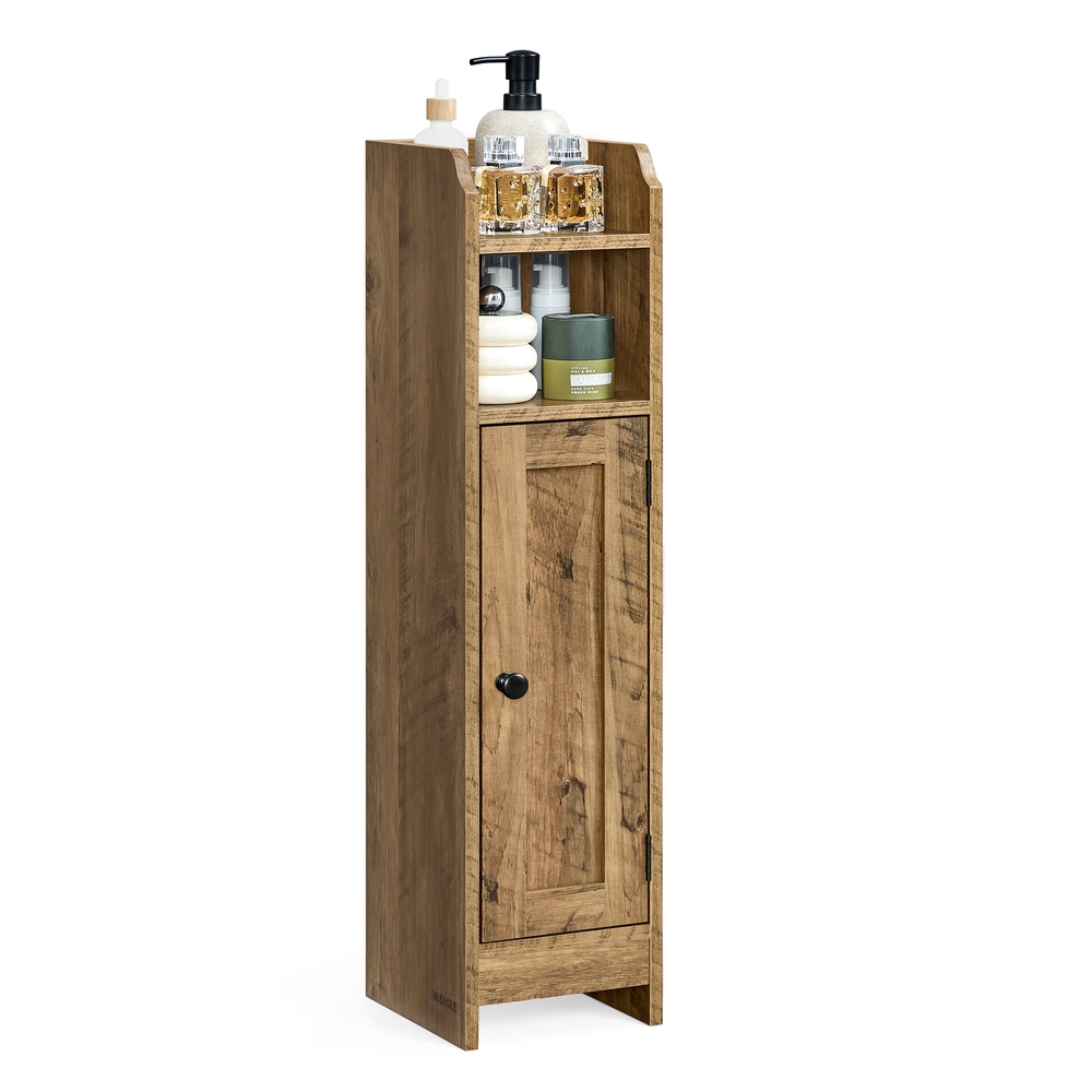 Bathroom floor cabinet with door and adjustable shelves