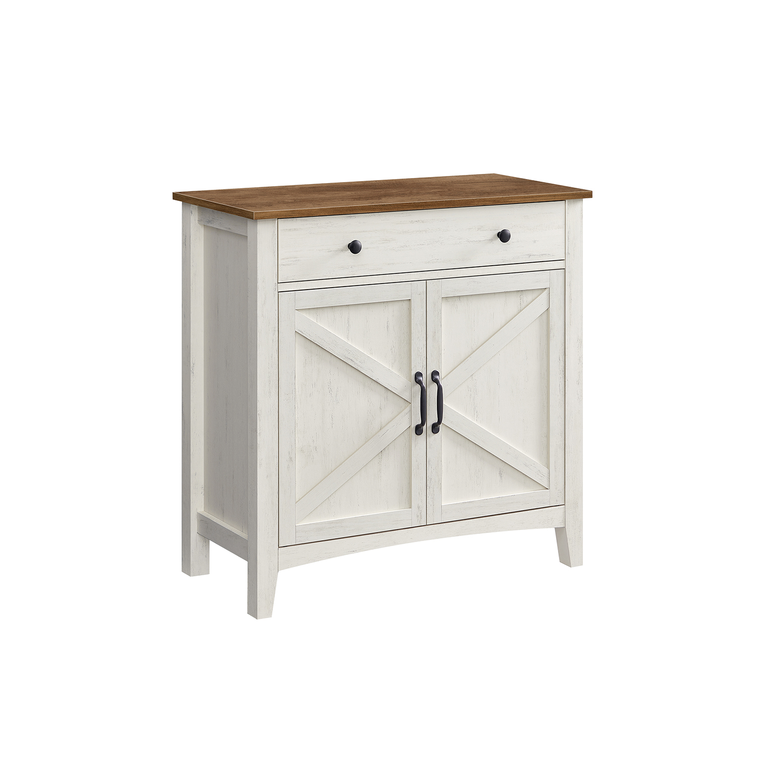 Storage Sideboard with Drawer Rustic White and Honey Brown