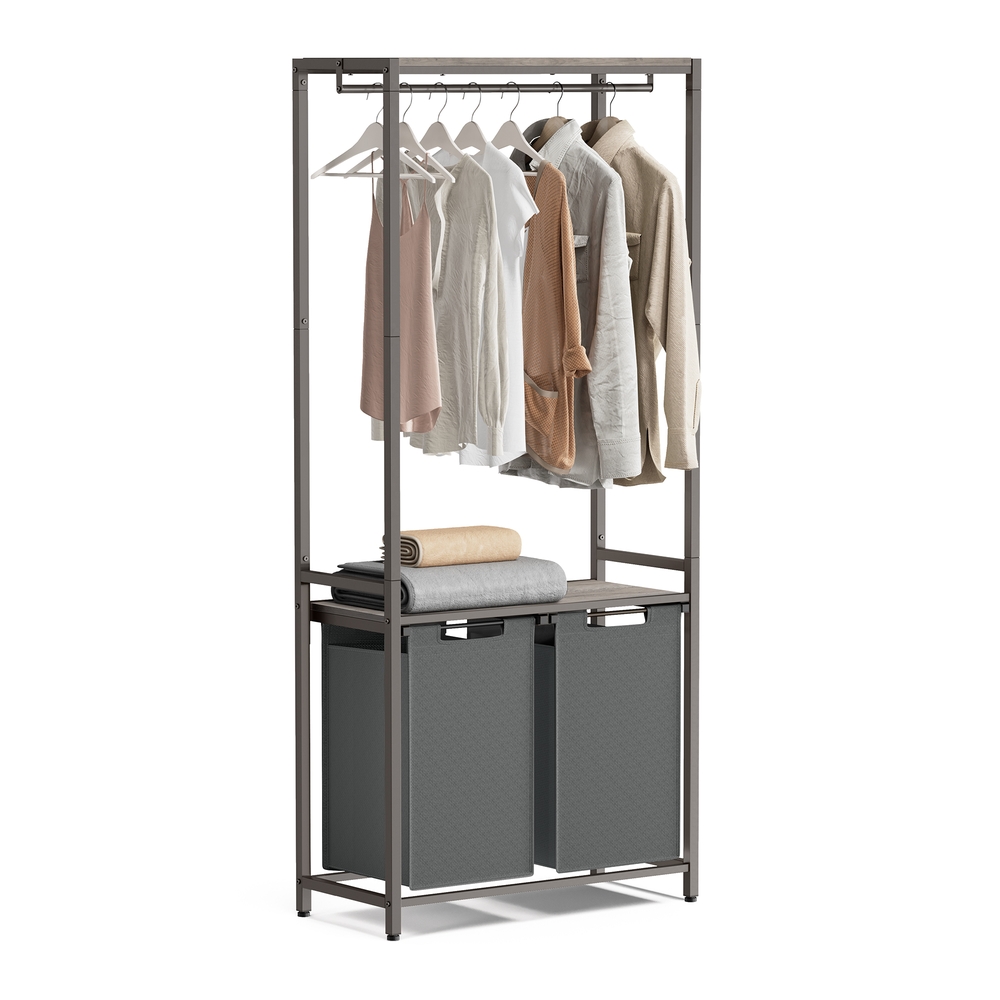 2 x 46L Laundry Basket Heather Greige and Slate Grey 2 x 46L Laundry Basket Heather Greige and Slate Grey