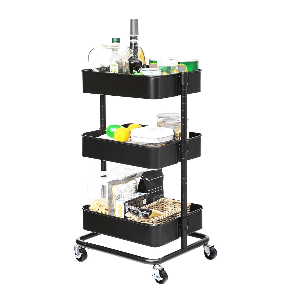 3-Tier Metal Rolling Cart