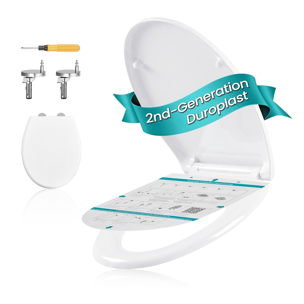 O-Shaped Heavy-Duty Toilet Seat, White