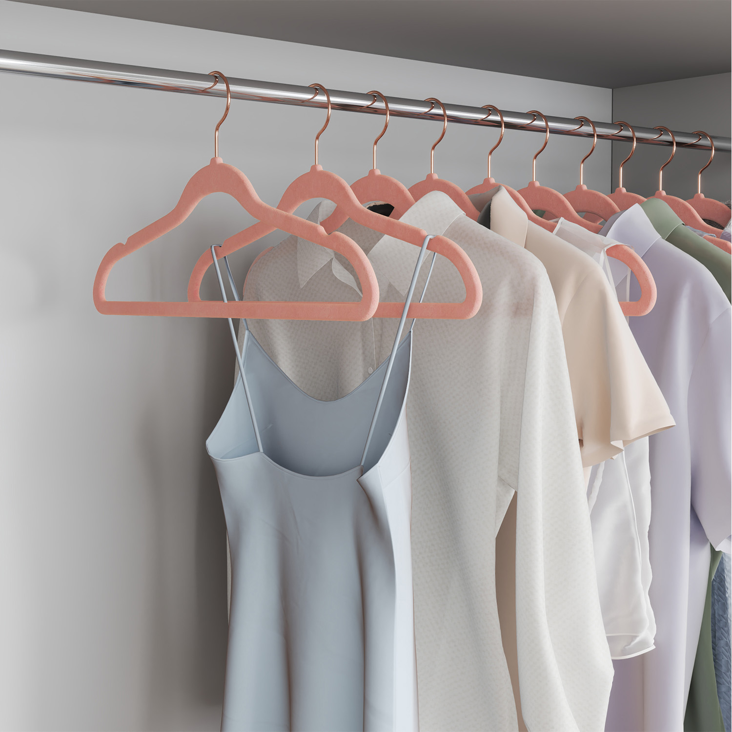 Velvet Hangers 20 Pack, Non-Slip Hangers with Rose Gold-Color Swivel Hooks, Slim Hangers for Closet Velvet Hangers 20 Pack, Non-Slip Hangers with Rose Gold-Color Swivel Hooks, Slim Hangers for Closet