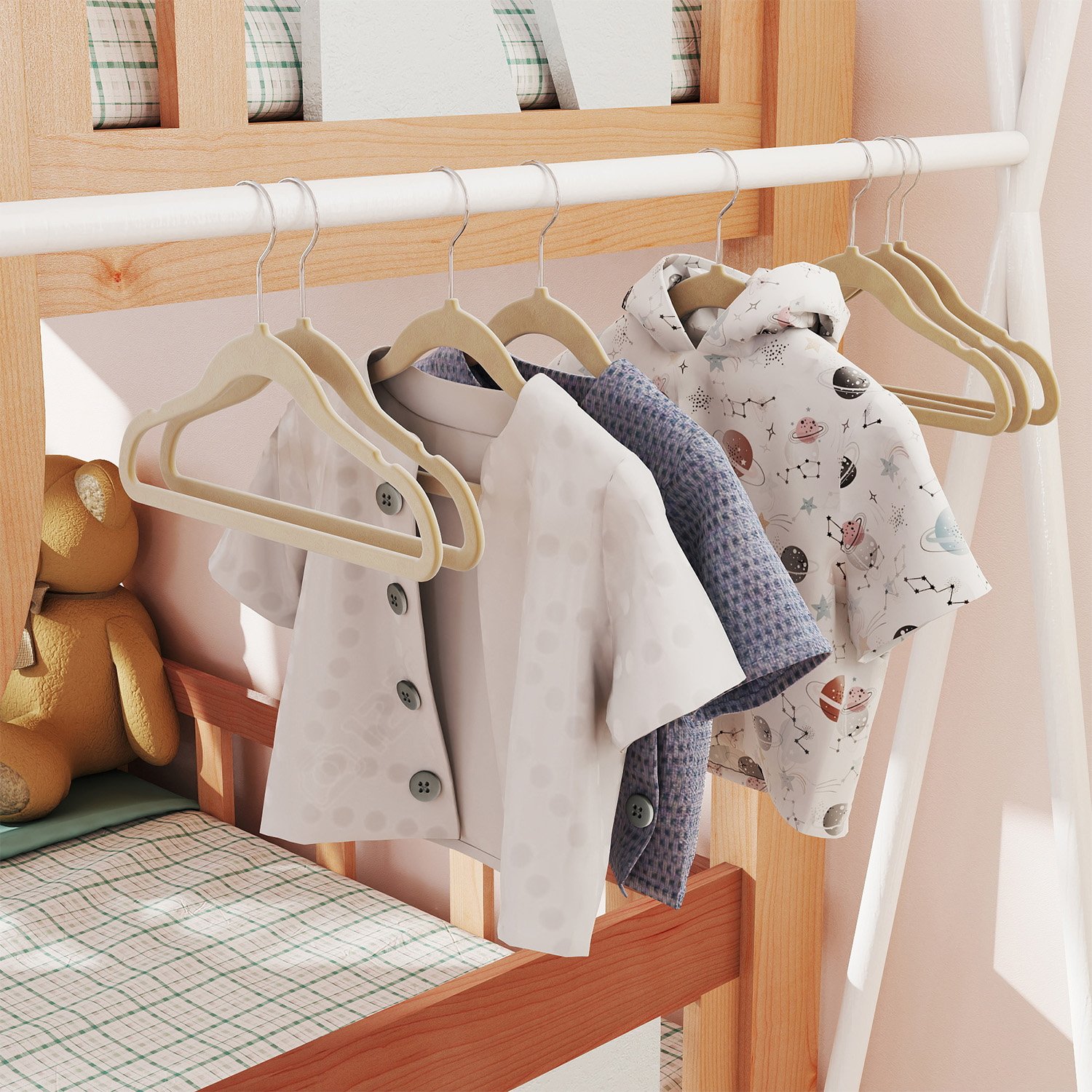 Baby Hangers 50 Pack, Kids Hangers for Closet, 30 x 20.5 cm