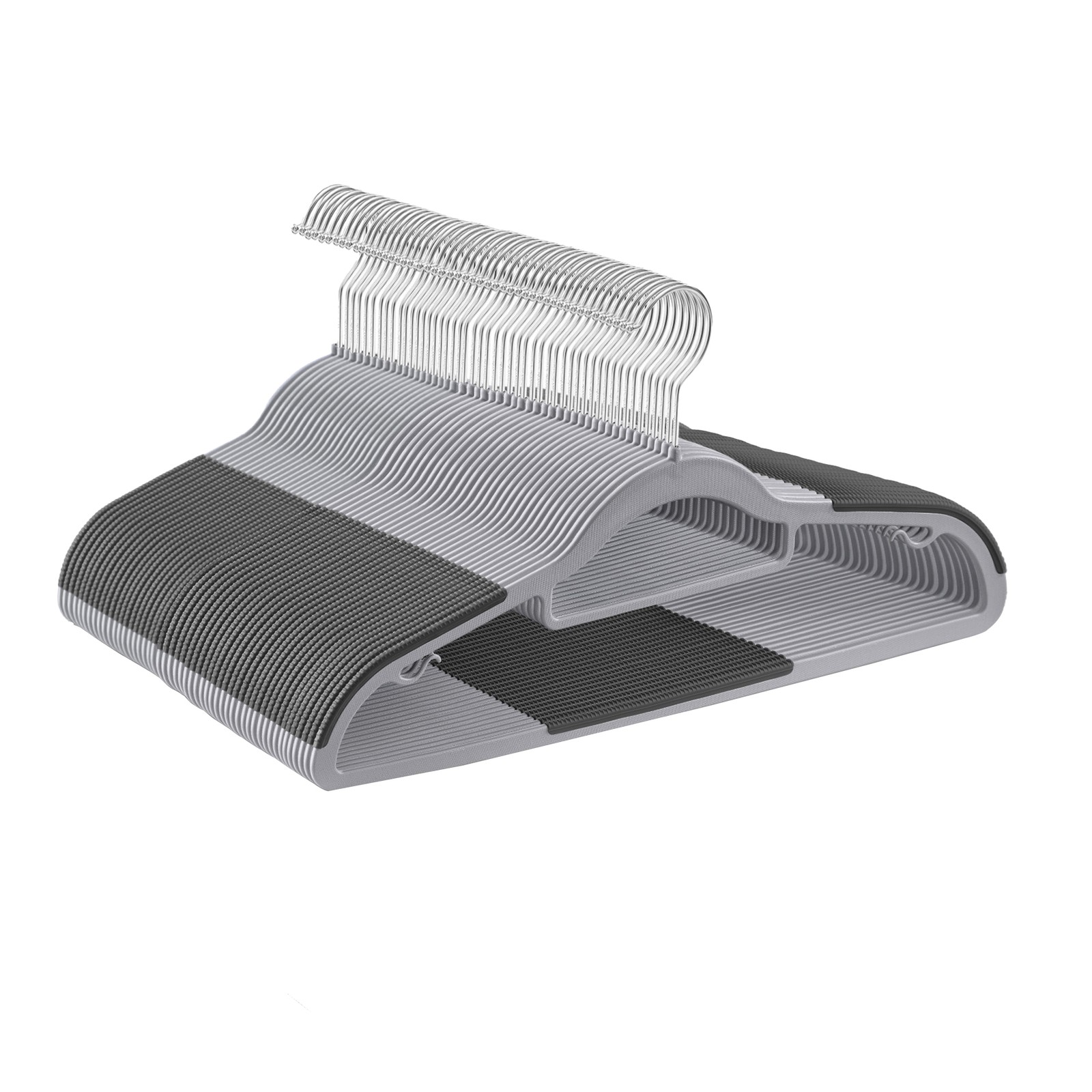 Pack of 50 Coat Hangers, Heavy-Duty Plastic Hangers, Non-Slip