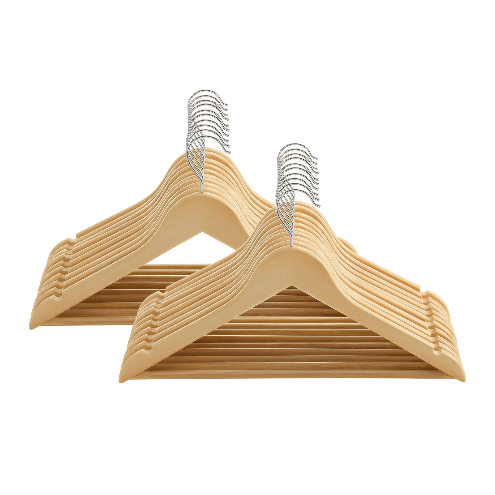 Wooden Hangers, Set of 20, Solid Wood Coat Hangers