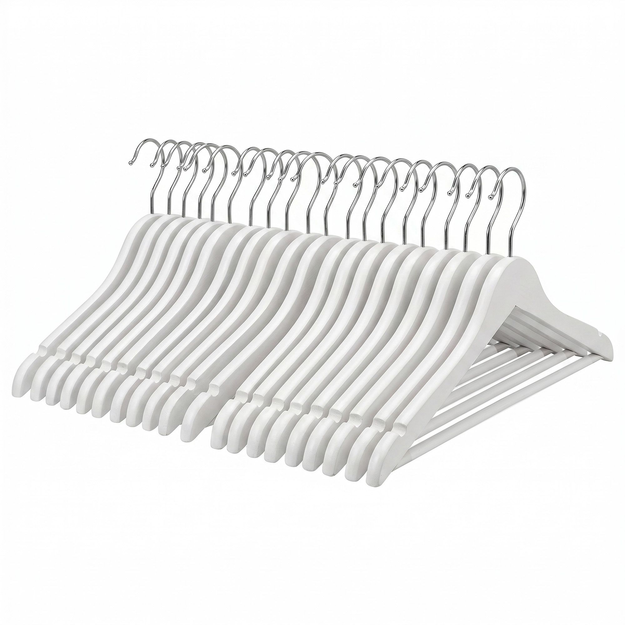 Wooden Hangers, Set of 20, Coat Hangers