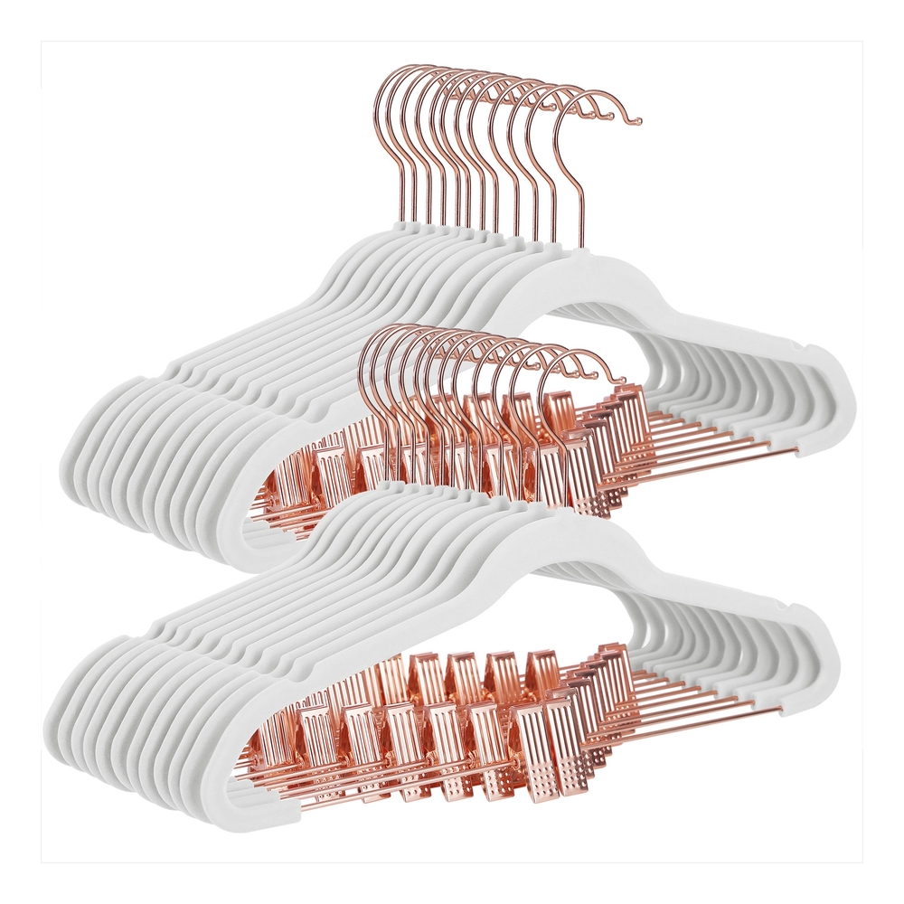 White 24-Pack Velvet Coat Hangers White 24-Pack Velvet Coat Hangers
